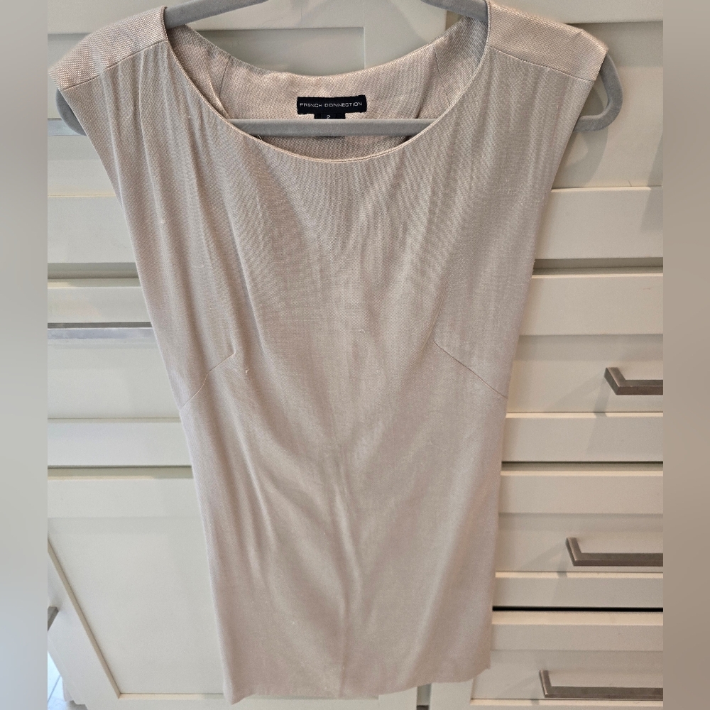 Shimmery White French Connection, Back Cutout, Size 2